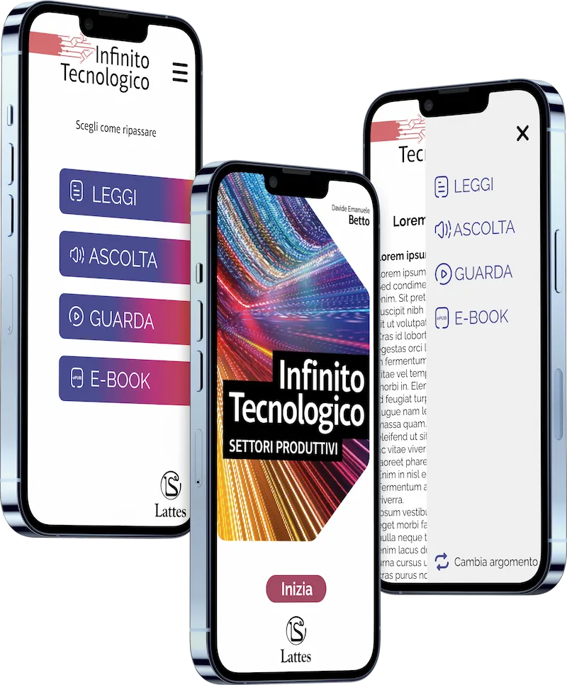 Schermate dell'app Infinito Tecnologico