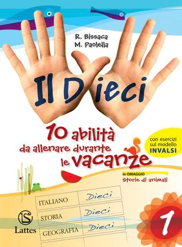 <h1><strong>Il Dieci</strong></h1>
<h2>R. BISSACA - M. PAOLELLA</h2>
<img src="/images/libri_correti/IL_DIECI_1_cover.jpg" alt="Copertina del libro Il Dieci">
<h2>10 abilità da allenare durante le vacanze</h2>
<p>
    <a href="https://teachbox.latteseditori.it/copie-saggio/saggi-cartacei">RICHIEDI LA COPIA SAGGIO!</a>
</p>
<h3>Configurazioni di vendita:</h3>
<h4>Versione cartacea</h4>
<ul>
        <li>

        




<div>Volume 1 + Storie di animali <br/>ISBN 978-88-8042-566-3</div>

<p>€ 8,50</p>



    </li>
        <li>

        




<div>Volume 2 + Storie di enigmi, di suspense e di avventura<br/>ISBN 978-88-8042-567-0</div>

<p>€ 8,50</p>



    </li>
    </ul>
<h3>Libro digitale:</h3>
<h5>Questa versione non comprende il libro cartaceo</h5>
<ul>
        <li>

        




<div>Volume 1 + Storie di animali<br/>ISBN 978-88-8042-758-2</div>

<p>€ 7,23</p>



    </li>
        <li>

        




<div>Volume 2 + Storie di enigmi, di suspense e di avventura<br/>ISBN 978-88-8042-759-9</div>

<p>€ 7,23</p>



    </li>
    </ul>
<div><p><span>Percorsi facilitati per studenti non madrelingua</span></p></div>
<p>
    <a href="https://web.latteseditori.it/formazione-lista-corsi/categoria/webinar-gratuiti/">SCOPRI I NOSTRI WEBINAR!</a>
</p>