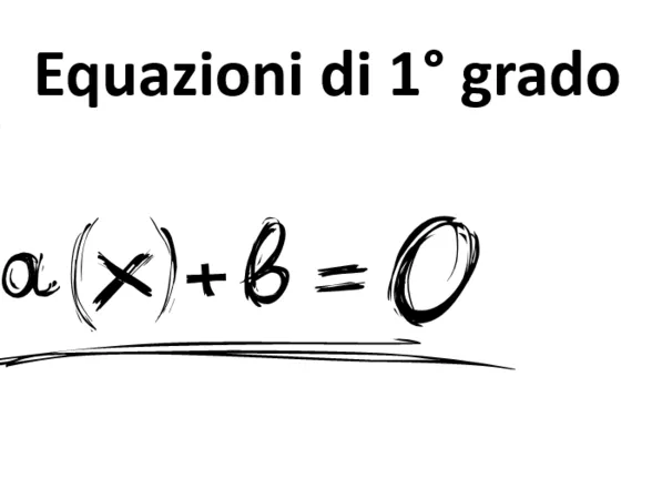 Equazioni di 1˚grado