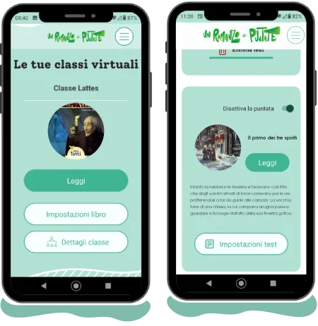 Schermate dell'app Un Romanzo a Puntate