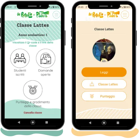 Schermate dell'app Un Romanzo a Puntate