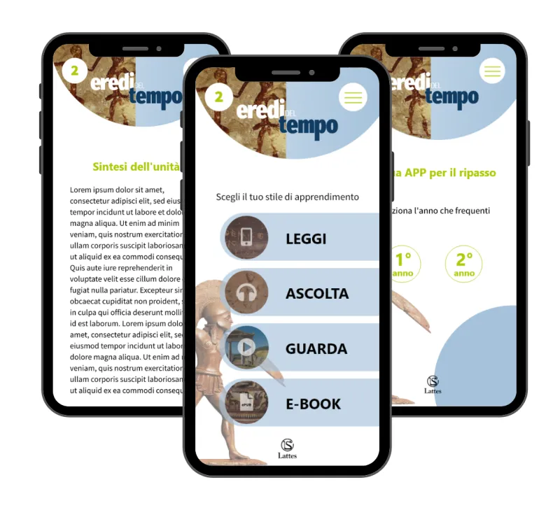 Schermate dell'app Eredi del Tempo