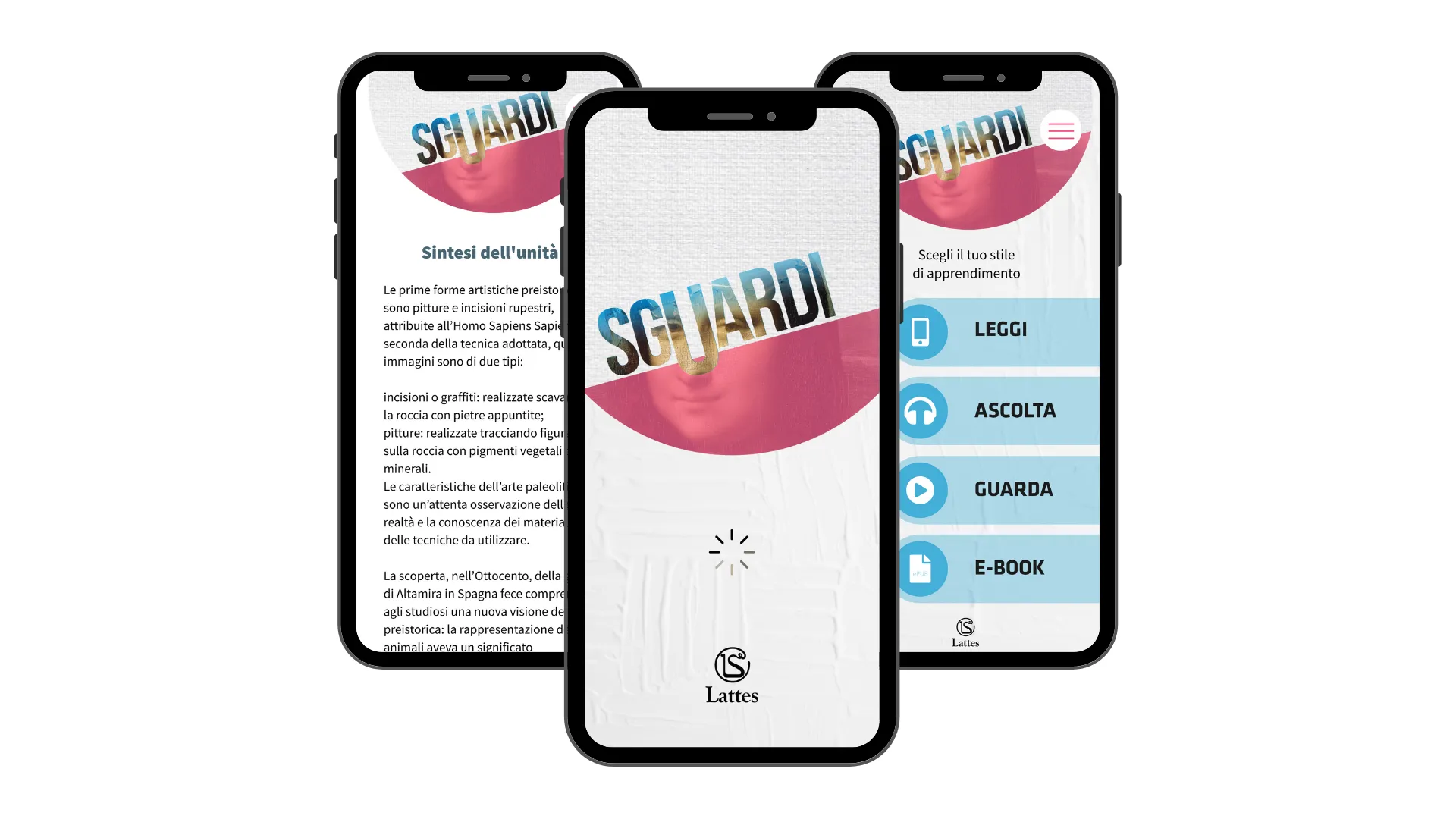 Schermate dell'app Sguardi