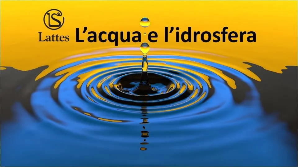 L'acqua e l'idrosfera