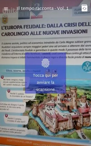 Schermata di Lattes Play con scansione del libro